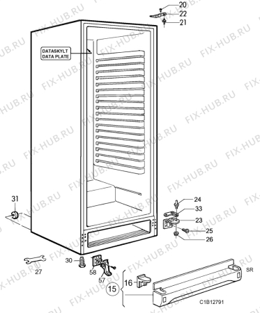 Взрыв-схема холодильника Husqvarna Electrolux GM310KE - Схема узла C10 Cabinet