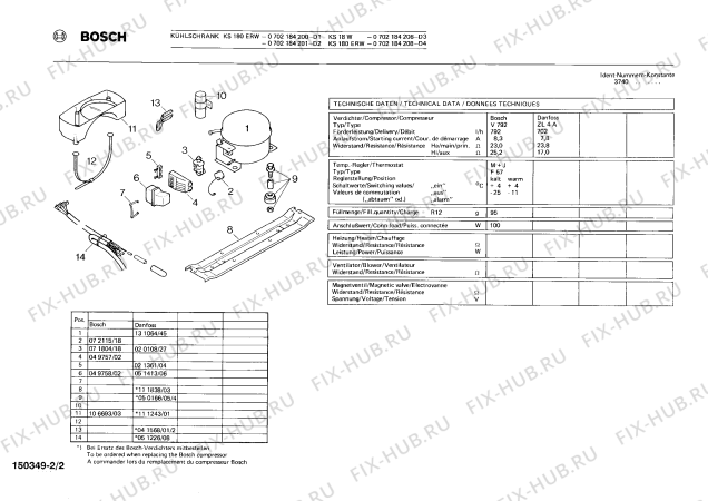 Схема №2 0702184208 KS180ERW с изображением Крышка для холодильника Bosch 00109234