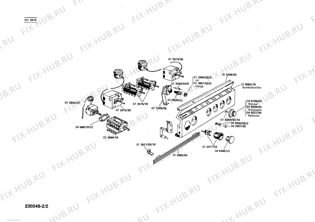 Взрыв-схема плиты (духовки) Siemens HU6414 - Схема узла 02