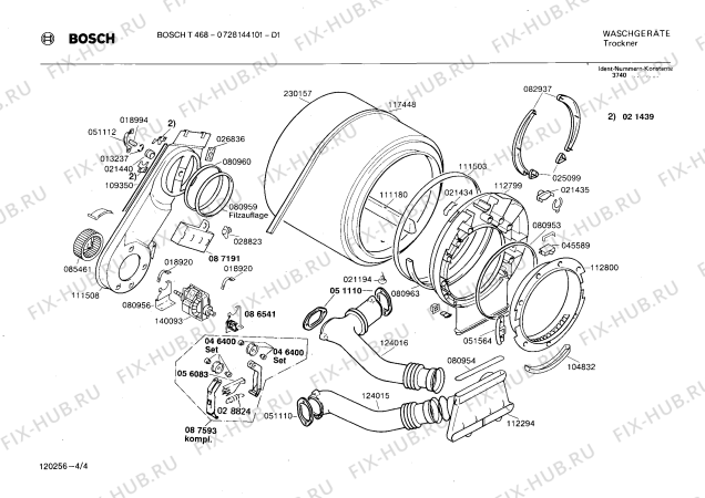 Взрыв-схема сушильной машины Bosch 0728144101 T468 - Схема узла 04