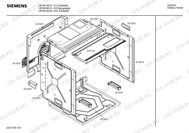 Взрыв-схема плиты (духовки) Siemens HE38180 - Схема узла 04