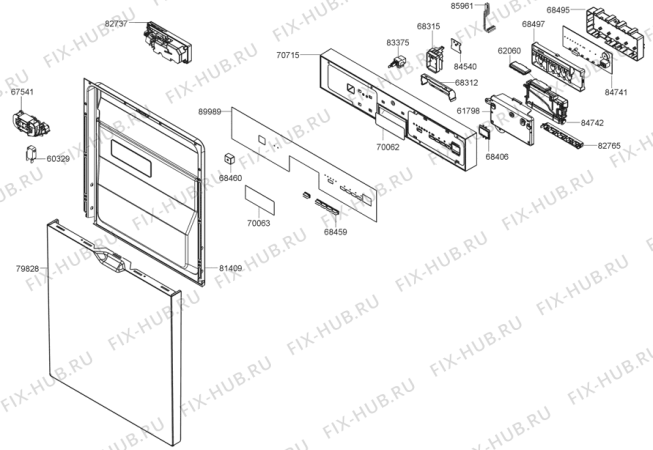 Взрыв-схема посудомоечной машины Gorenje GU64324X (316952, PMS60S) - Схема узла 02