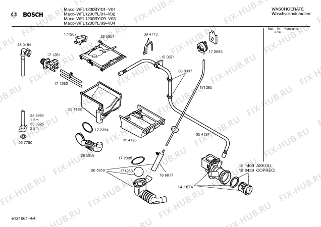 Схема №2 WFL1200PL WFL1200 с изображением Таблица программ для стиральной машины Bosch 00523757
