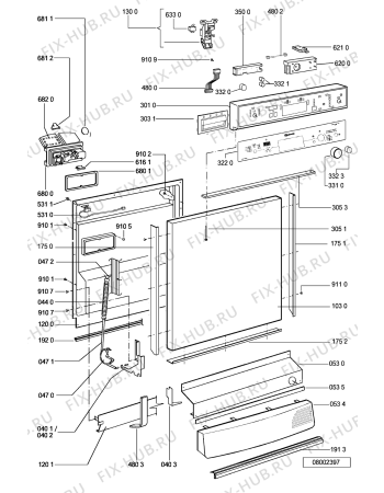 Схема №2 GSUK 4583 WS с изображением Обшивка для посудомоечной машины Whirlpool 481245372225