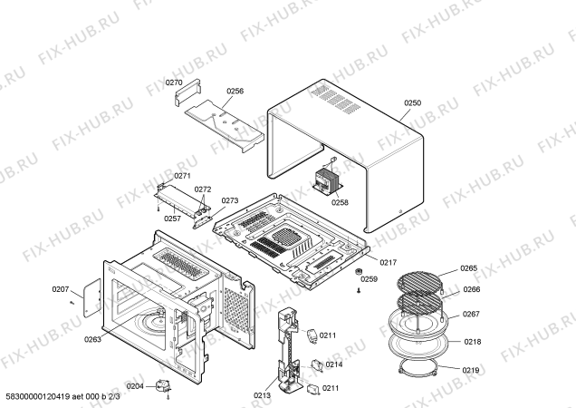 Схема №1 3WT3047XP с изображением Решетка для свч печи Bosch 00443179