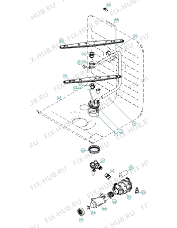 Взрыв-схема посудомоечной машины Asko D5534 FI AU   -Titanium (340330, DW90.2) - Схема узла 03