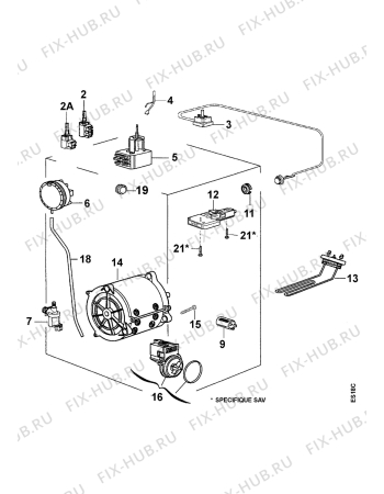 Взрыв-схема стиральной машины Castor CT440C - Схема узла Electrical equipment