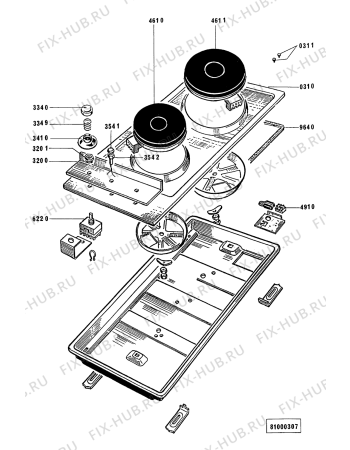 Схема №1 AKM 107/NB с изображением Переключатель для электропечи Whirlpool 481990410055