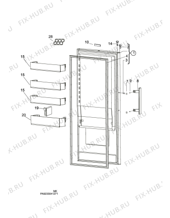 Взрыв-схема холодильника Electrolux ERF3200MOW - Схема узла C10 Door