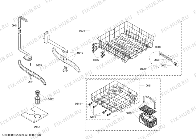 Взрыв-схема посудомоечной машины Bosch SHE42L12UC DLX Series - Схема узла 06