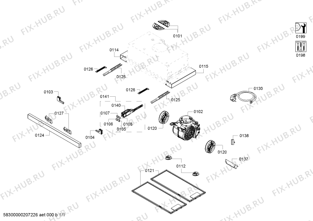 Схема №1 DHI625R Balay с изображением Монтажный набор для вытяжки Bosch 10000674