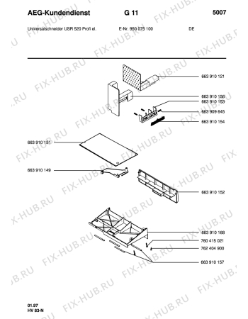 Взрыв-схема плиты (духовки) Aeg USR 520 PROFI - Схема узла Section2