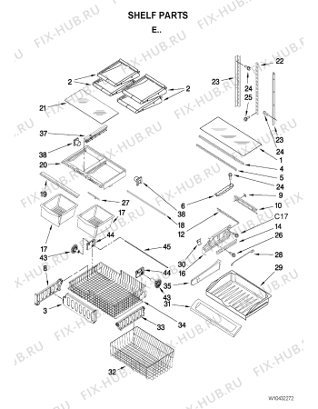 Схема №5 5GFF25PRYA с изображением Рамка для холодильника Whirlpool 481201230641