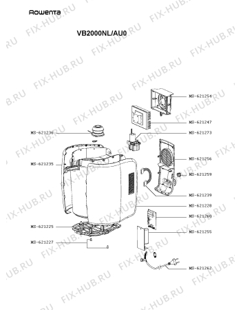 Схема №1 VB2158DI/AU0 с изображением Прокладка для диспенсера для напитков Rowenta MS-621243