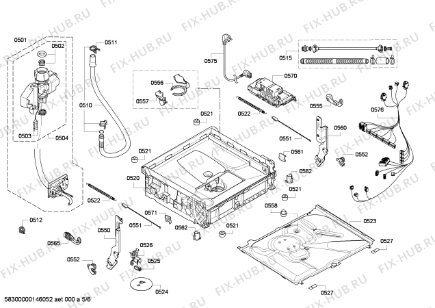 Взрыв-схема посудомоечной машины Neff S65M63N0EU - Схема узла 05