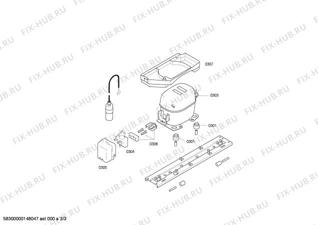 Взрыв-схема холодильника Siemens KS30RV11GB - Схема узла 03