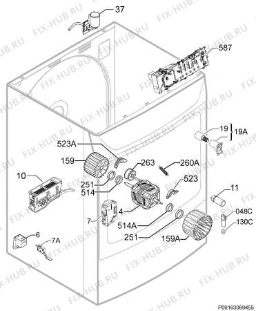 Взрыв-схема сушильной машины Proline TDCS7 - Схема узла Electrical equipment 268