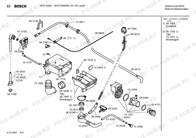 Схема №4 WVF2000RK BOSCH WVF2000 с изображением Часовой механизм для стиралки Bosch 00169218