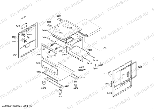 Взрыв-схема плиты (духовки) Bosch HSC66I80NO PROFESSIONAL P4 - Схема узла 04