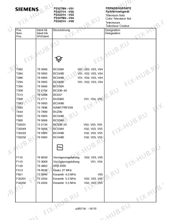 Схема №10 FS337M4 с изображением Инструкция по эксплуатации для телевизора Siemens 00531300
