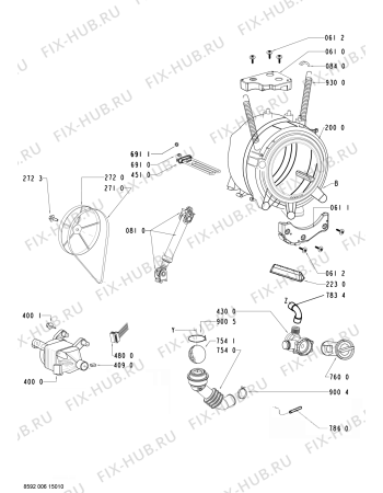 Взрыв-схема стиральной машины Whirlpool AQUASTEAM976 (F091363) - Схема узла