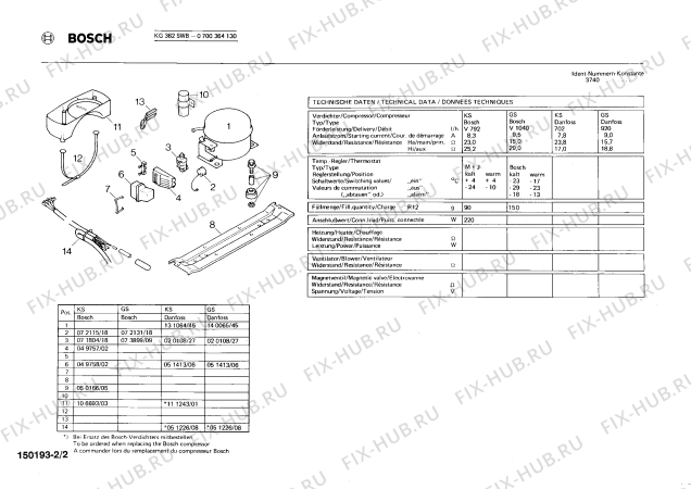 Взрыв-схема холодильника Bosch 0700364130 KG362SWB - Схема узла 02