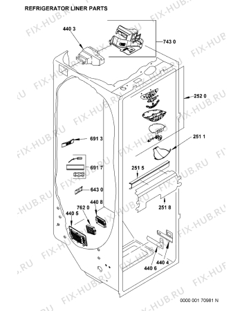 Схема №7 20RU-D1 A+ SF с изображением Рукоятка для холодильной камеры Whirlpool 481246268995