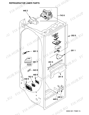 Схема №7 20RU-D1 A+ SF с изображением Фитинг для холодильной камеры Whirlpool 481246228956