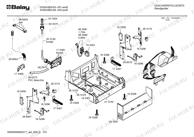 Схема №5 SRS4002GB с изображением Инструкция по установке/монтажу для электропосудомоечной машины Bosch 00524874