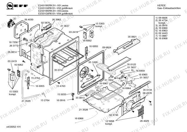 Взрыв-схема плиты (духовки) Neff E2431G0RK - Схема узла 04