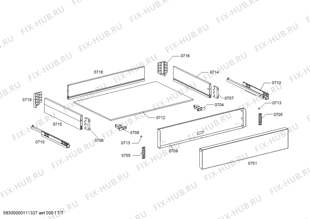 Схема №6 F3430N0NL Neff с изображением Цокольная панель для плиты (духовки) Bosch 00475667
