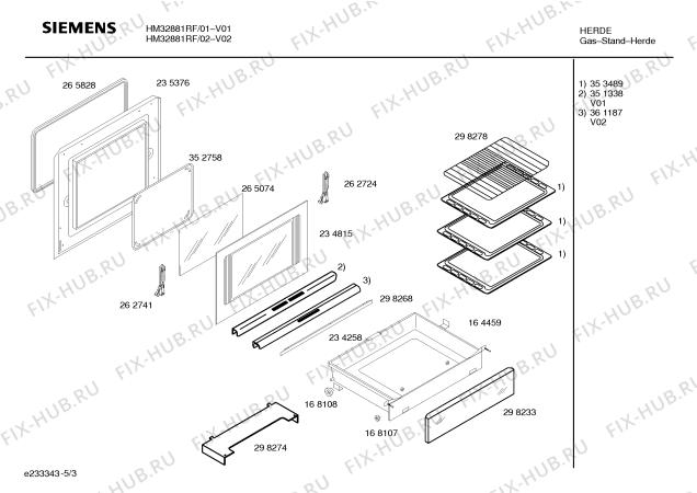 Схема №4 HM32881RF с изображением Инструкция по эксплуатации для плиты (духовки) Siemens 00526335