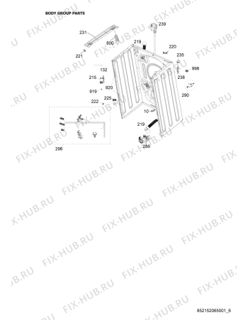 Схема №4 AWG/B M7080S с изображением Воздуховод для стиралки Whirlpool 481202308052