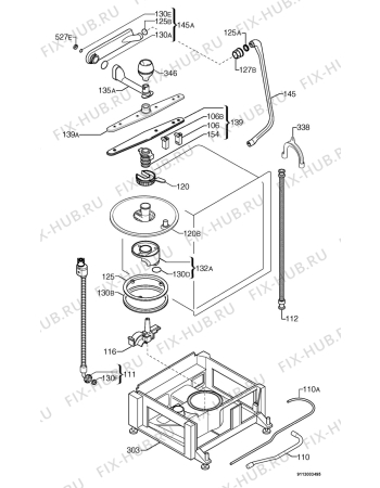 Взрыв-схема посудомоечной машины Rex RTI90 - Схема узла Hydraulic System 272