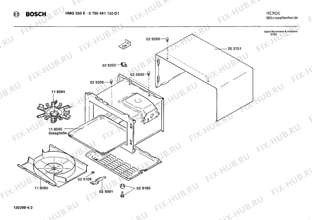 Схема №3 0750491132 HMG550E с изображением Контактная пленка для микроволновой печи Bosch 00056360