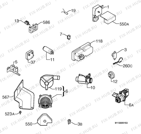 Взрыв-схема посудомоечной машины Privileg 238141_10031 - Схема узла Electrical equipment 268