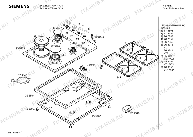 Схема №2 ER12322NL Siemens с изображением Рамка для плиты (духовки) Bosch 00356564