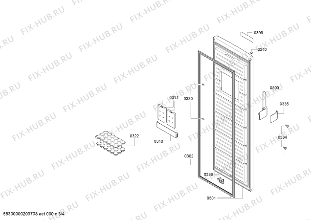 Схема №4 CE729EW33 Constructa с изображением Дверь для холодильника Bosch 00718252