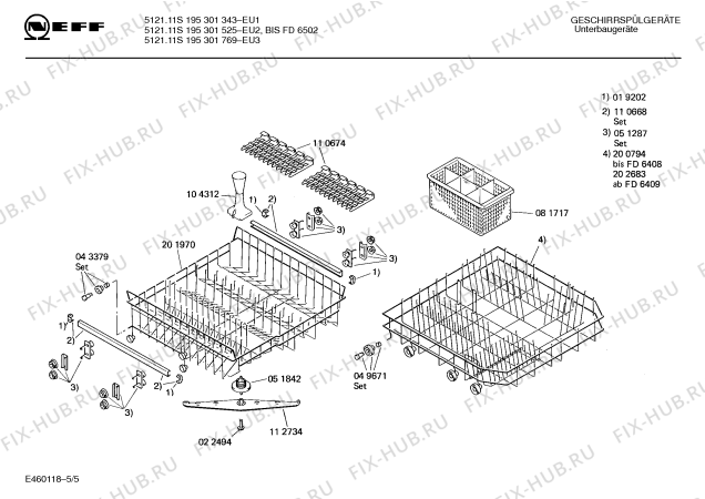 Взрыв-схема посудомоечной машины Neff 195301343 5121.11S - Схема узла 05
