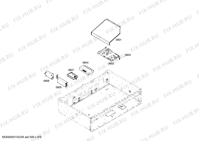 Схема №6 PDR364GLZS с изображением Корпус духовки для духового шкафа Bosch 00475077