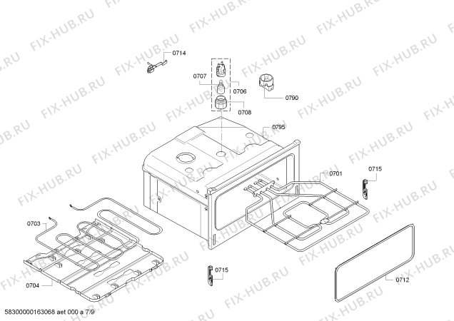Схема №6 HBM53R550B с изображением Инструкция по эксплуатации для духового шкафа Bosch 00731679