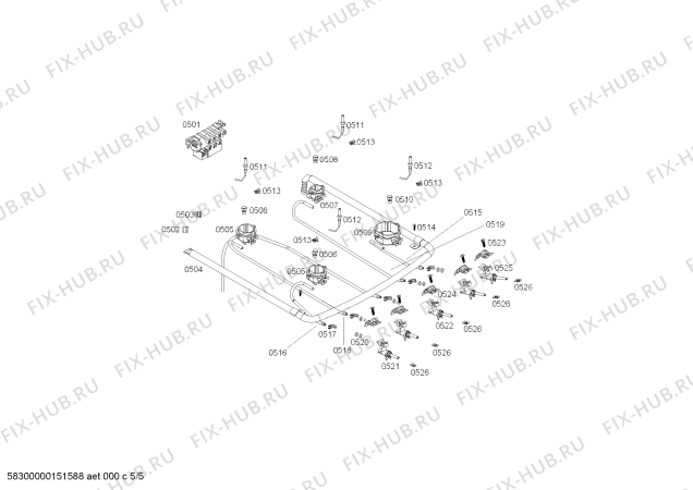 Схема №4 FN102P14SC с изображением Зажим для плиты (духовки) Bosch 00612882