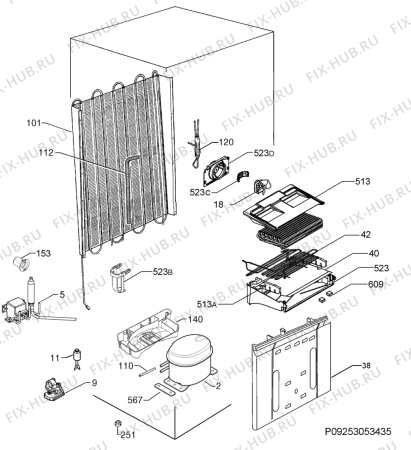 Взрыв-схема холодильника Aeg S94400CTX0 - Схема узла Cooling system 017