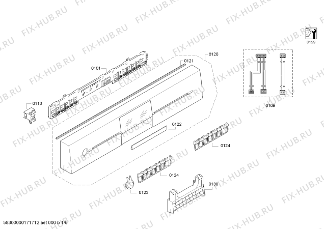 Схема №1 SN25L280TR с изображением Панель управления для посудомойки Siemens 00749157