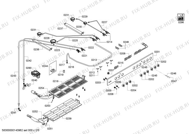 Схема №5 HSG2060AME с изображением Ручка конфорки для духового шкафа Bosch 00618239