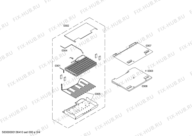 Взрыв-схема холодильника Bosch KDN40A03 - Схема узла 03