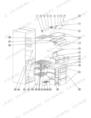 Взрыв-схема холодильника Indesit BA20V (F052629) - Схема узла