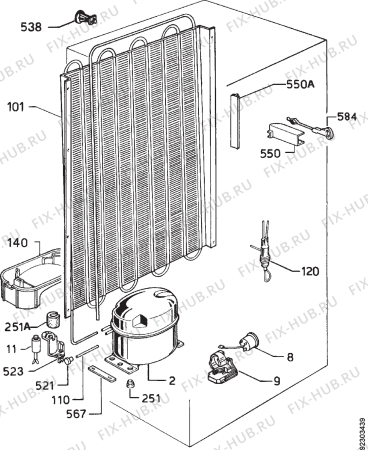 Взрыв-схема холодильника Zanussi ZFC2305 - Схема узла Cooling system 017