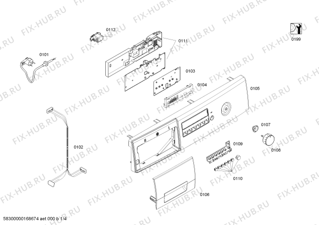 Схема №2 WAP24269TI Bosch Maxx 7.5 с изображением Корпус для стиральной машины Bosch 00711339