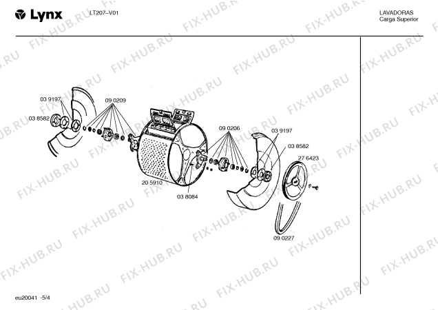 Схема №3 LT207300 LT207 с изображением Переключатель для стиральной машины Bosch 00037599